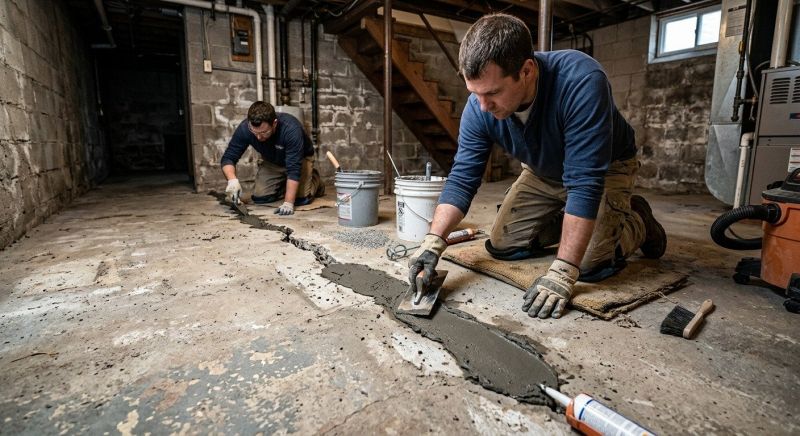 Cracked Basement Floor Repair in Conifer, CO