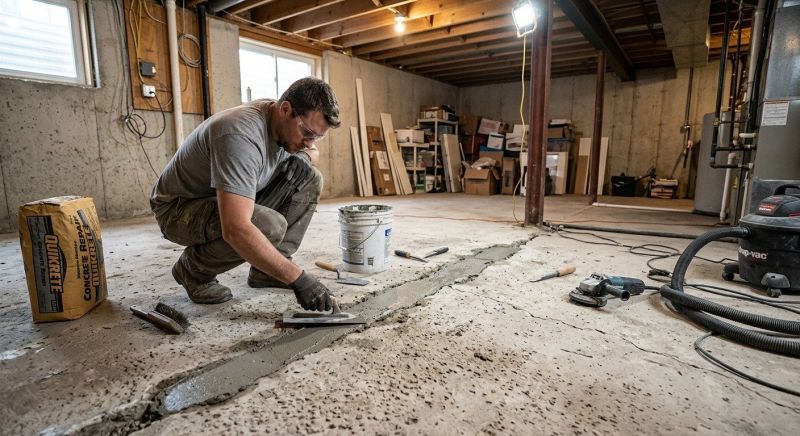 Cracked Basement Floor Repair in Conifer, CO